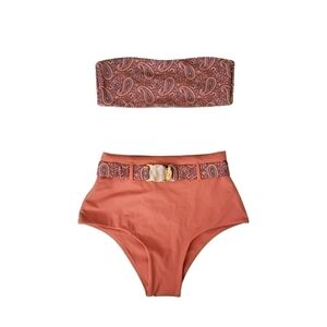 PALM Mesa two piece bikini: bandeau top and high rise bottom